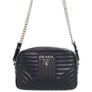PRADA Diagram Leather Bag Chain Shoulder
